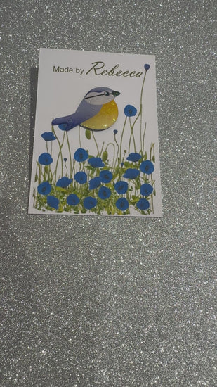 bluetit garden bird unique pin