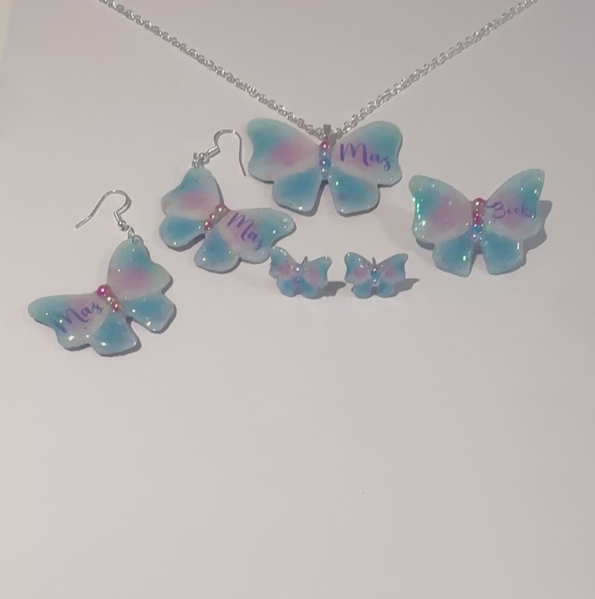 personalised butterfly jewellery made from tin cans