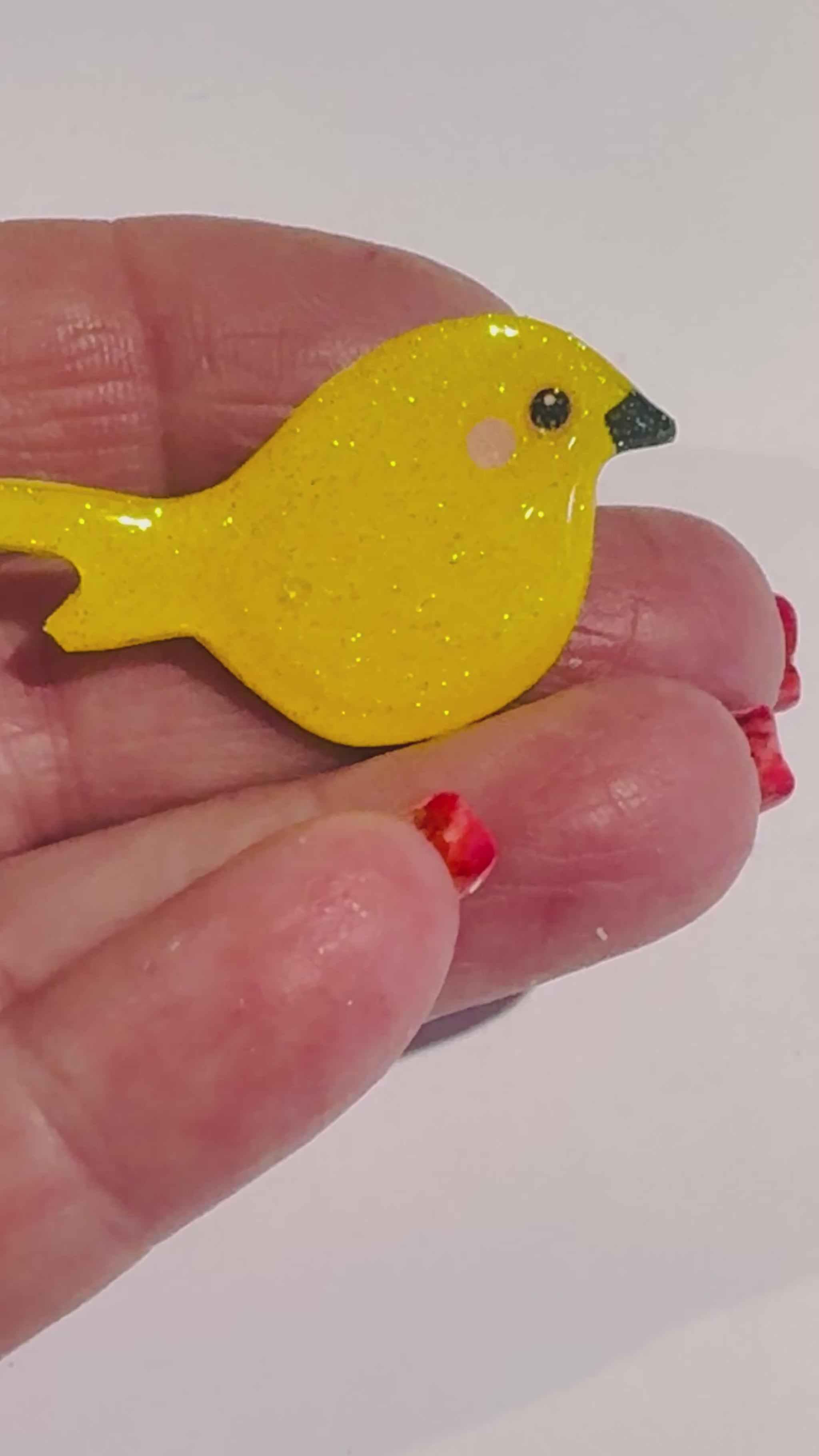 Canary yellow bird enamel pin