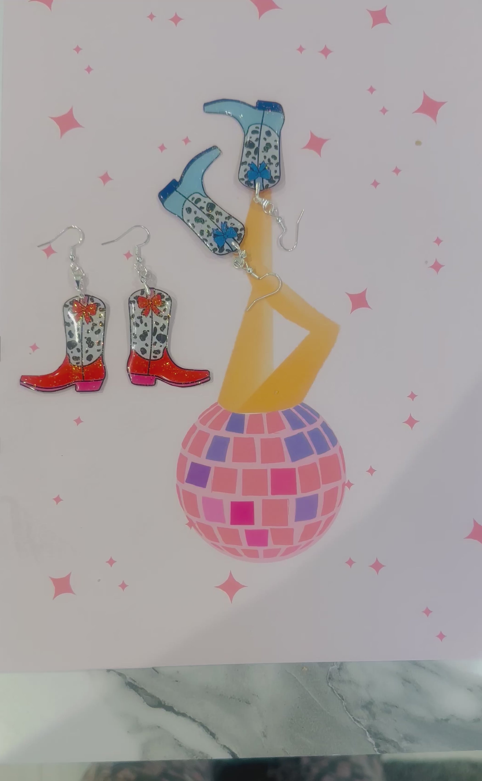 Line dancing  cowgirl earrings