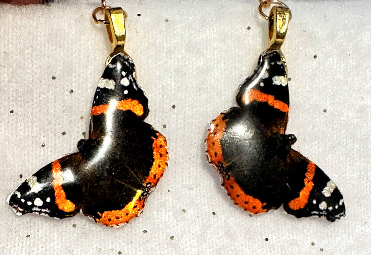 Red Admiral pendant and earrings set.