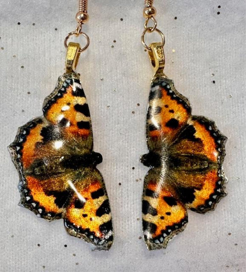Tortoiseshell butterfly dangle earrings