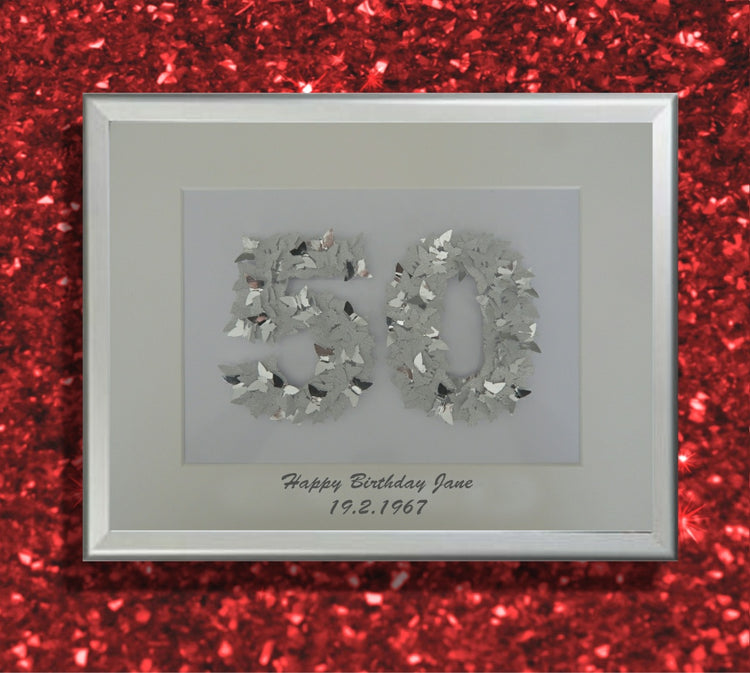 Silver anniversary handcrafted butterfly picture by flutterframes