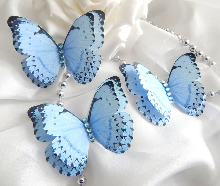 beautiful blue butterflies embellishments