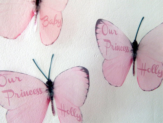 personalised pink butterfly