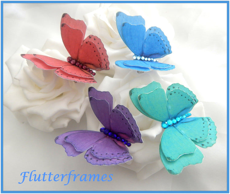 Party night silk butterfly hair clips